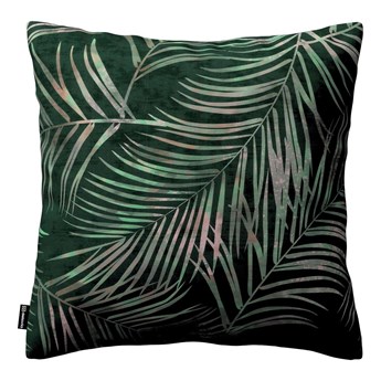 Poszewka Kinga na poduszkę, zielony w liście, 43 × 43 cm, Velvet