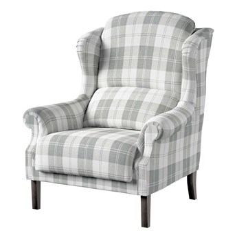 Fotel Unique, krata szaro-biała, 85 × 107 cm, Edinburgh