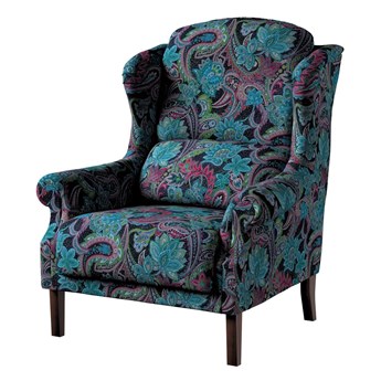 Fotel Unique, wielokolorowy paisley, 85 × 107 cm, Velvet