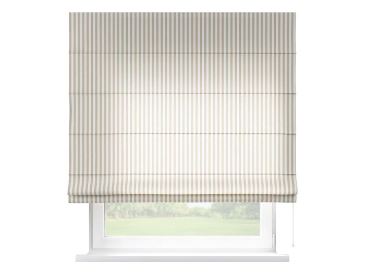 Roleta rzymska Capri, beżowo białe pasy (1,5cm), szer.80 × dł.170 cm, Quadro