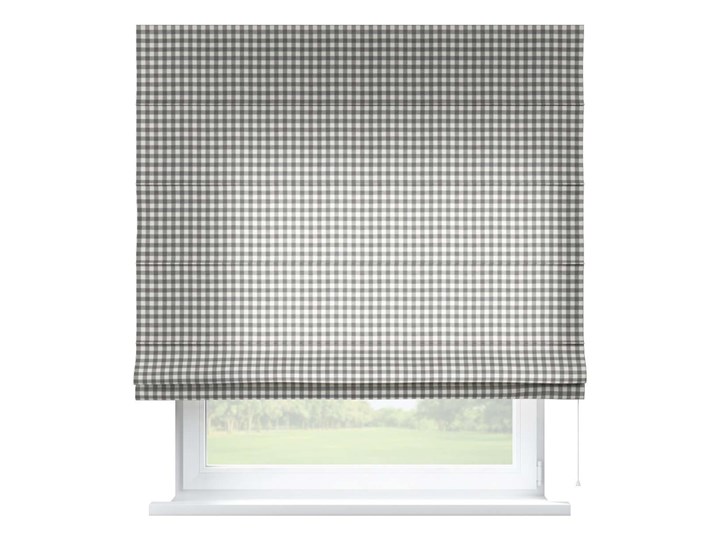 Roleta rzymska Capri, szaro biała kratka (1,5x1,5cm), szer.80 × dł.170 cm, Quadro Typ Roleta transparentna Kolor Biały