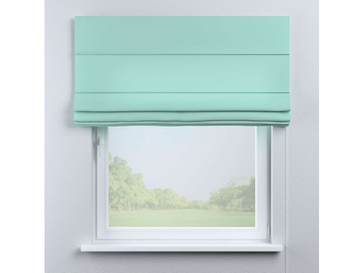 Roleta rzymska Capri, pastelowa mięta, szer.80 × dł.170 cm, Loneta Wzór Gładkie Wzór Kwiaty