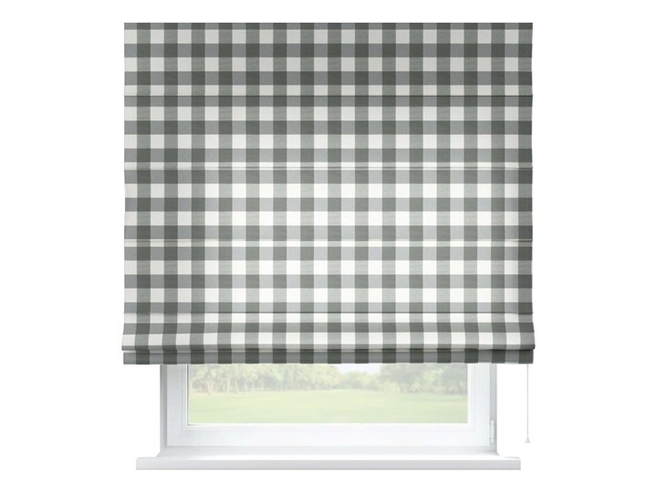 Roleta rzymska Capri, szaro biała krata (5,5x5,5cm), szer.80 × dł.170 cm, Quadro Typ Roleta zaciemniająca