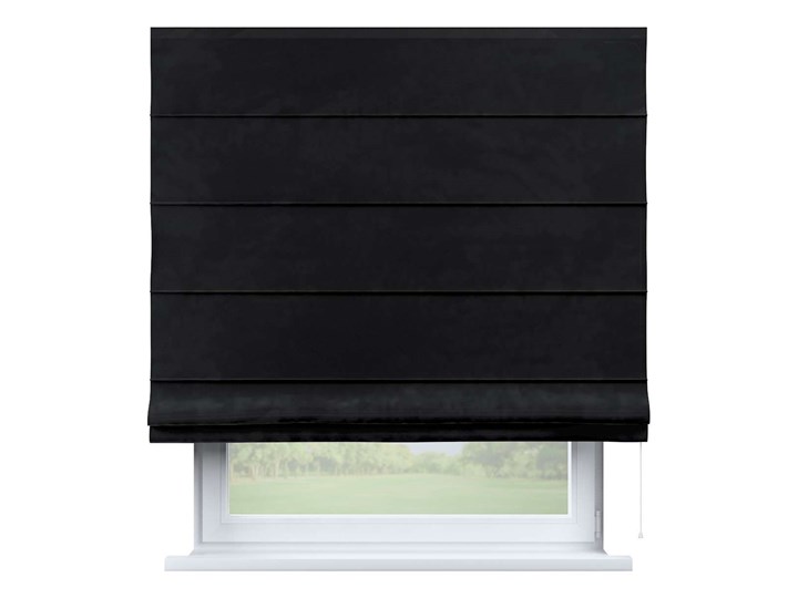 Roleta rzymska Capri, głęboka czerń, szer.80 × dł.170 cm, Velvet Kolor Czarny