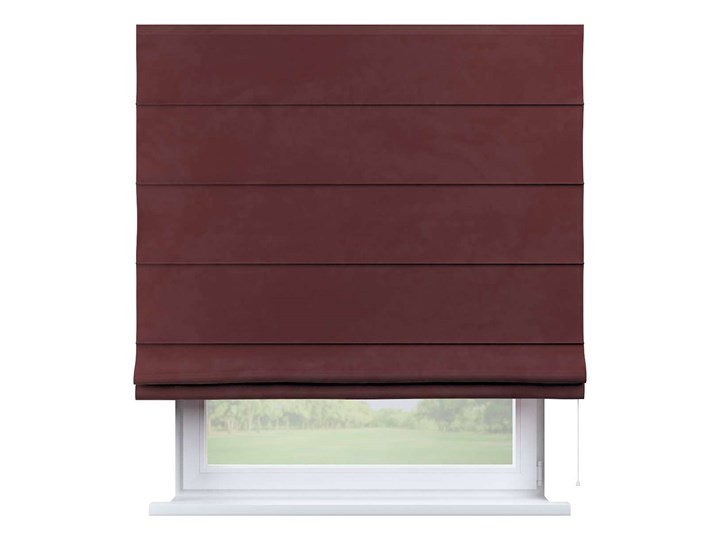 Roleta rzymska Capri, bordowy, szer.80 × dł.170 cm, Velvet Wzór Gładkie Pomieszczenie Kuchnia