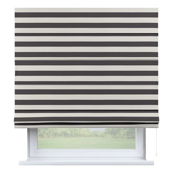 Roleta rzymska Capri, biało - grafitowe poziome pasy (5,5cm), szer.80 x dł.170 cm, Quadro