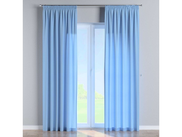 Zasłona na taśmie marszczącej 1 szt., niebieski, 1szt 130 × 260 cm, Loneta Poliester 130x260 cm Zasłona zaciemniająca Bawełna Mocowanie