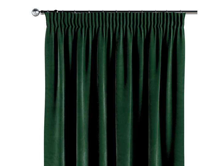 Zasłona na taśmie marszczącej 1 szt., butelkowa zieleń, 1szt 130 × 260 cm, Velvet Poliester Zasłona prześwitująca 130x260 cm Pomieszczenie Salon