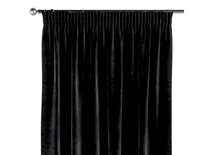 Zasłona na taśmie marszczącej 1 szt., głęboka czerń, 1szt 130 × 260 cm, Velvet 130x260 cm Zasłona prześwitująca Mocowanie Poliester Mocowanie Taśma