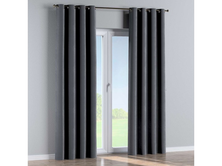 Zasłona na kółkach 1 szt., grafitowy szary, 1szt 130 × 260 cm, Velvet Wzór Gładkie Zasłona prześwitująca Poliester 130x260 cm Pomieszczenie Sypialnia