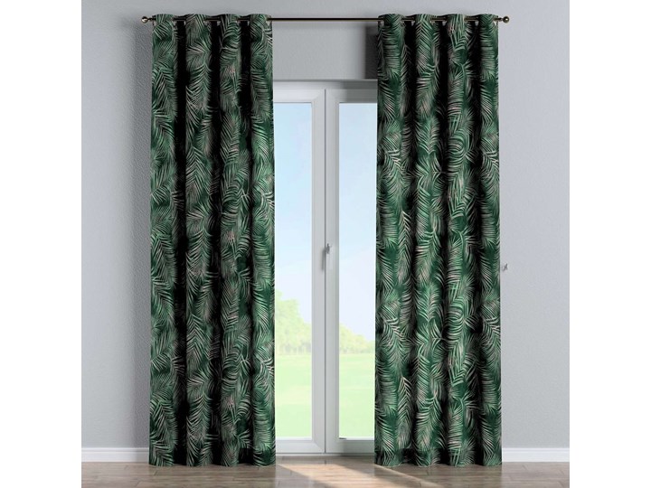 Zasłona na kółkach 1 szt., zielony w liście, 1szt 130 × 260 cm, Velvet Poliester 130x260 cm Zasłona prześwitująca Mocowanie Taśma