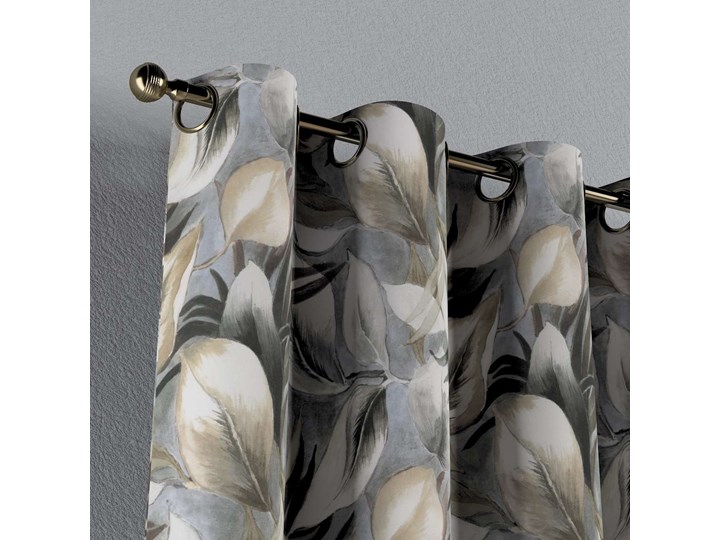 Zasłona na kółkach 1 szt., szaro-beżowe liście, 1szt 130 × 260 cm, Abigail Bawełna 130x260 cm Kategoria Zasłony