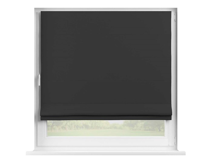 Roleta rzymska Capri, czarny, 80 × 170 cm, Blackout - zaciemniające Wzór Gładkie Typ Roleta zaciemniająca