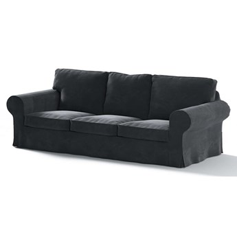Pokrowiec na sofę Ektorp 3-osobową, nierozkładaną, głęboka czerń, 218 x 88 x 73 cm, Velvet