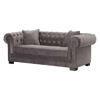 Sofa Chesterfield Classic Velvet Dark Grey 3-os., 218 × 96 × 78 cm