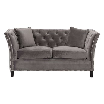 Sofa Chesterfield Modern Velvet Dark Grey 2-os., 172 × 87 × 82 cm