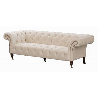 Sofa Chesterfield Glamour Velvet Cream 3-os., 230 × 98 × 75 cm