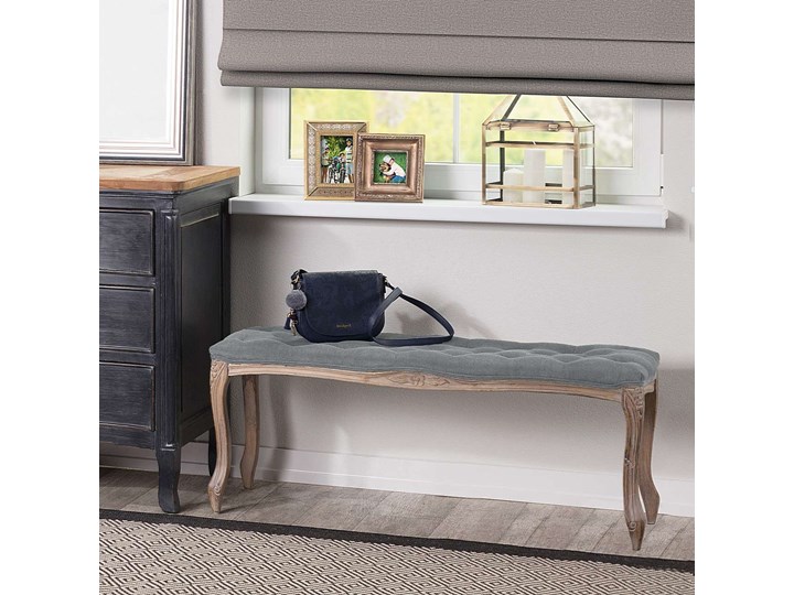 Ławka Isacco 114x38x46cm grey, 114 × 38 × 46 cm Pikowana Kolor Szary Pomieszczenie Sypialnia