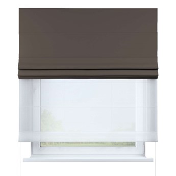 Roleta rzymska Duo, szaro-brązowy, szer.130 x dł.170 cm, Blackout - zaciemniające