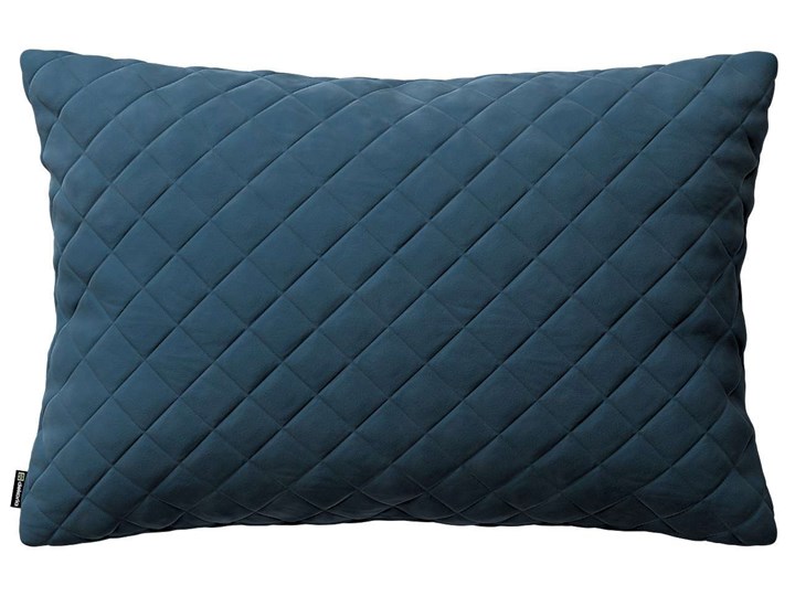 Poszewka Kinga pikowana 60 x 40 cm, pruski błękit, 60 × 40 cm, Velvet Poliester 40x60 cm Prostokątne Poszewka dekoracyjna Wzór Jednolity