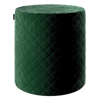Puf Barrel pikowany, butelkowa zieleń, ø 40 wys. 40 cm, Velvet