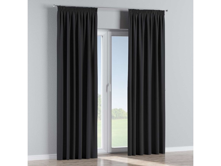 Zasłona zaciemniająca na taśmie 1 szt., czarny, 1szt 140 × 260 cm, Blackout - zaciemniające 140x260 cm Poliester Zasłona prześwitująca Mocowanie