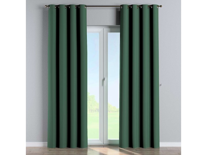 Zasłona zaciemniająca na kółkach 1 szt., butelkowa zieleń, 1szt 140 × 260 cm, Blackout - zaciemniające Poliester 140x260 cm Typ Zasłony gotowe