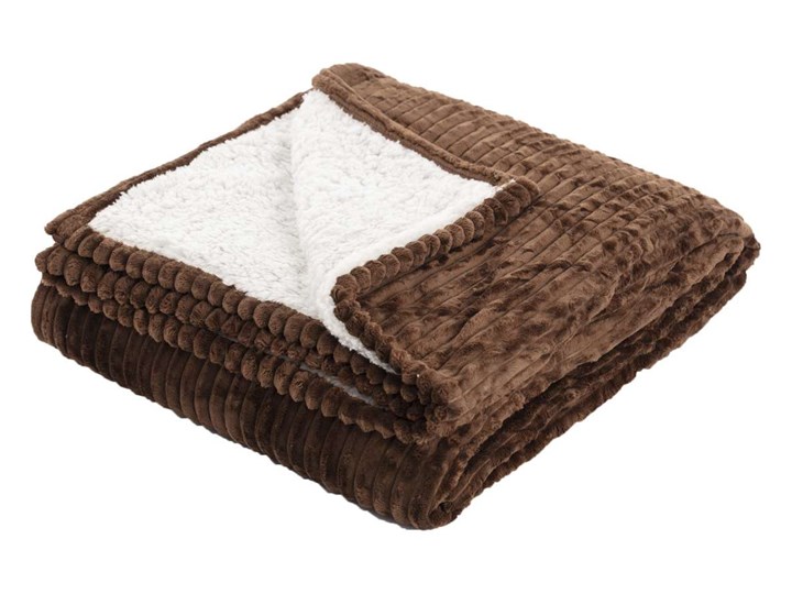 Narzuta Andora Brown 230x200cm, 230 x 200 cm Pled Poliester 200x230 cm Wełna Kolor Brązowy