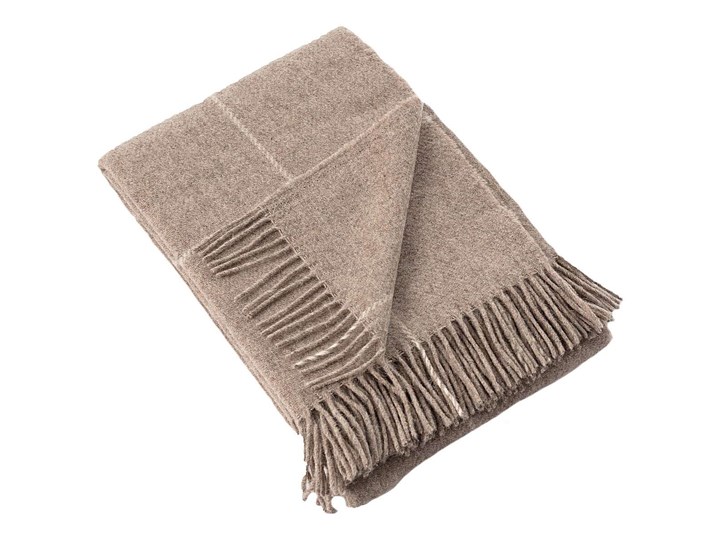 Pled Zelandia 140x200 check natural, 140 x 200 cm Wełna 130x180 cm 140x200 cm Pomieszczenie Sypialnia