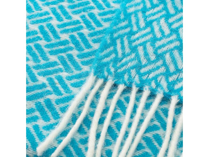 Pled Zelandia 140x200cm ocean blue cross, 140 x 200 cm Koc 140x200 cm Wełna Kolor