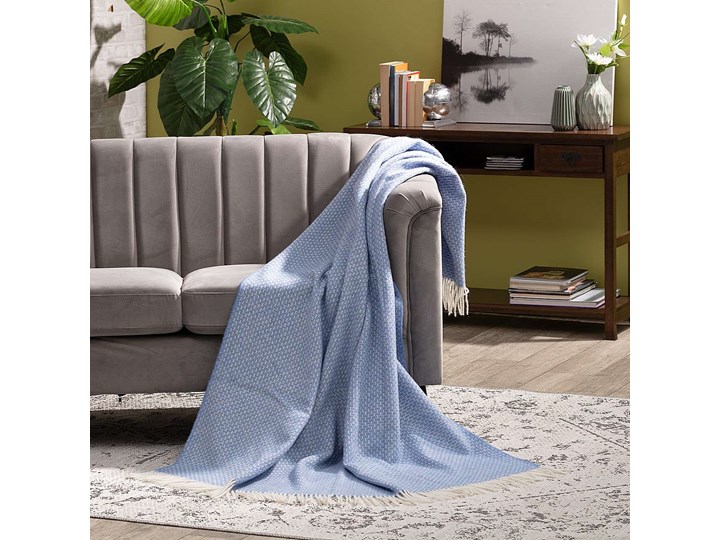 Pled Zelandia 140x200cm light blue, 140 x 200 cm 140x200 cm Kolor Wełna Pomieszczenie Sypialnia