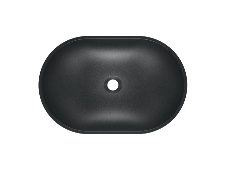 Umywalka nablatowa OLIB 60 Night glow Szerokość 60 cm Kamień naturalny Nablatowe Kategoria Umywalki Owalne Kolor Czarny