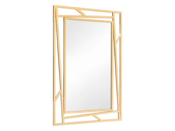 Lustro prostokątne metalowe złote ZEGNA 60x1x90cm Ścienne Lustro z ramą Styl Nowoczesny