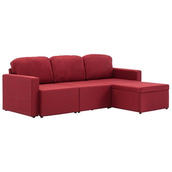 Rozkładana sofa modułowa czerwone wino - Lanpara 4Q