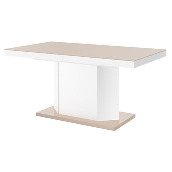 Rozkładany stół biało - beżowy połysk - Walder 3X