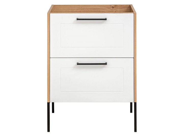 Biała stojąca szafka pod umywalkę - Saloma 3X 60 cm Głębokość 46 cm Kolor Biały Wysokość 61 cm Stojące Kategoria Szafki stojące