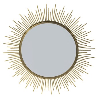 Okrągłe złote lustro w stylu glamour - Reos