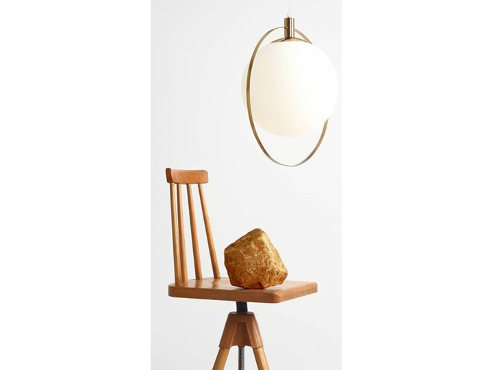 Designerska lampa wisząca Bersi Złoty Metal Lampa LED Szkło Kolor Biały