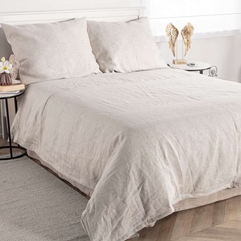 Komplet pościeli lnianej Linen 150x200cm natural, 150 x 200 cm / 1 poszewka 60 x 50 cm