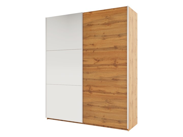 SELSEY Szafa Rella 200 cm przesuwna z lustrem Metal Tworzywo sztuczne Drewno Płyta laminowana Płyta MDF Lustro