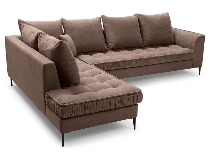 Meblobranie Duży narożnik brązowy Lena 306x227x80 cm Lewostronne Prawostronne Funkcje Z poduszkami Głębokość 227 cm Szerokość 306 cm Rozkładanie