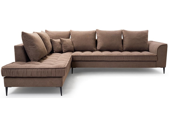 Meblobranie Duży narożnik brązowy Lena 306x227x80 cm Szerokość 306 cm Prawostronne Głębokość 227 cm Materiał obicia Materiał pikowany Lewostronne Funkcje Z poduszkami