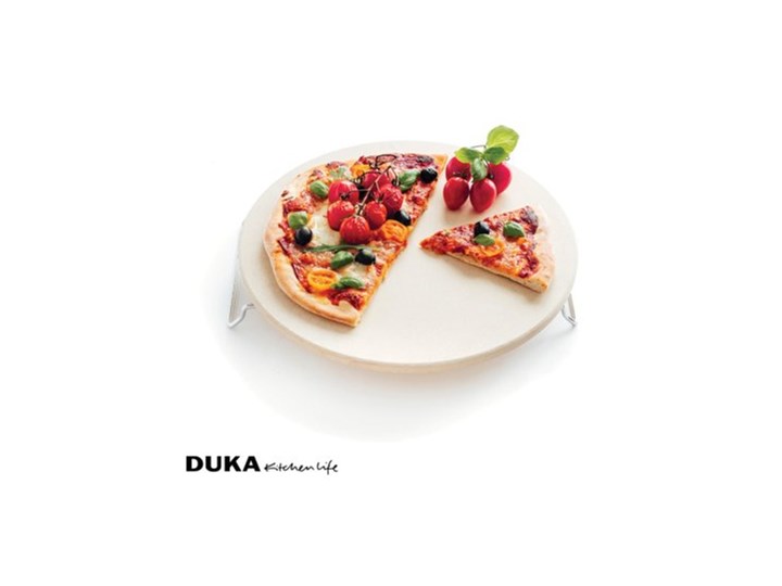 Kamień do pieczenia pizzy z wypustkami DUKA PIZZA STONE 34 cm ceramika Do pizzy Kategoria Formy i foremki Kolor Beżowy