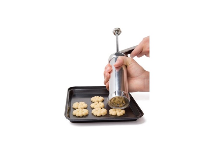 Maszynka do ciastek DUKA COOKIES 21 końcówek srebrna stal nierdzewna Dekoratory Kolor Srebrny