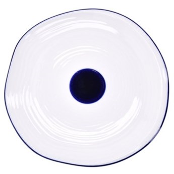 Talerz śniadaniowy DUKA KROG 20 cm biały granatowy porcelana