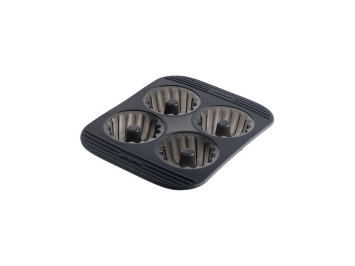 Forma do pieczenia 4 mini babek MASTRAD 27x21x5 cm czarna silikon Kolor Czarny Do babki Kategoria Formy i foremki