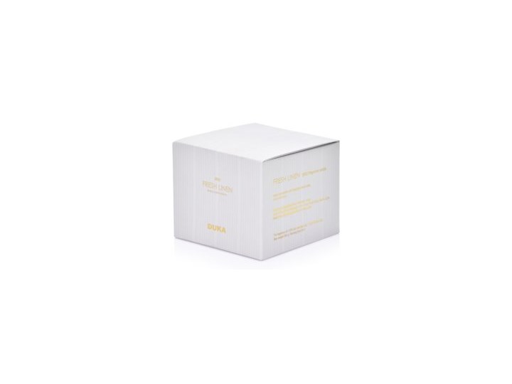 Świeca zapachowa sojowa Fresh Linen DUKA BERG 260 g biała Kolor Biały