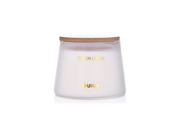 Świeca zapachowa sojowa Fresh Linen DUKA BERG 260 g biała Kolor Biały