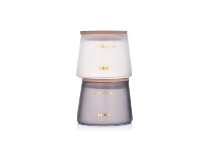 Świeca zapachowa sojowa Fresh Linen DUKA BERG 260 g biała Kolor Biały Kategoria Świeczniki i świece