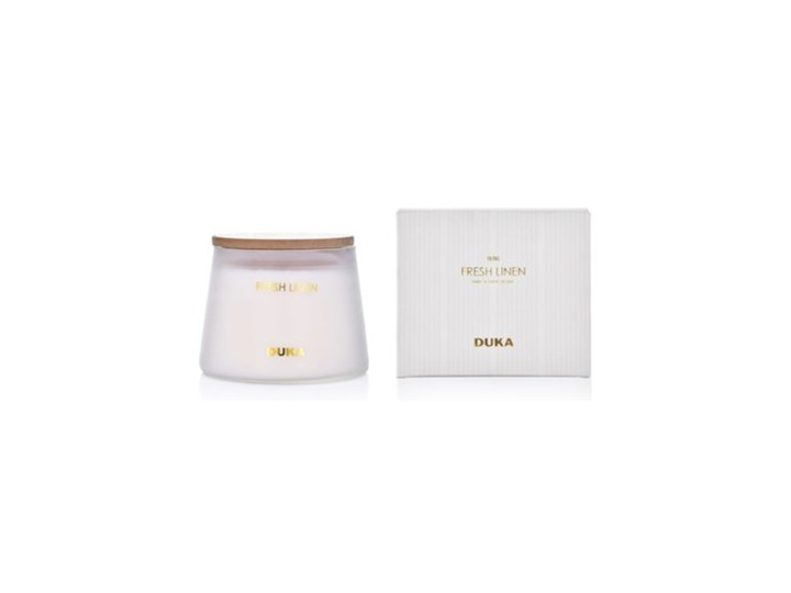 Świeca zapachowa sojowa Fresh Linen DUKA BERG 260 g biała